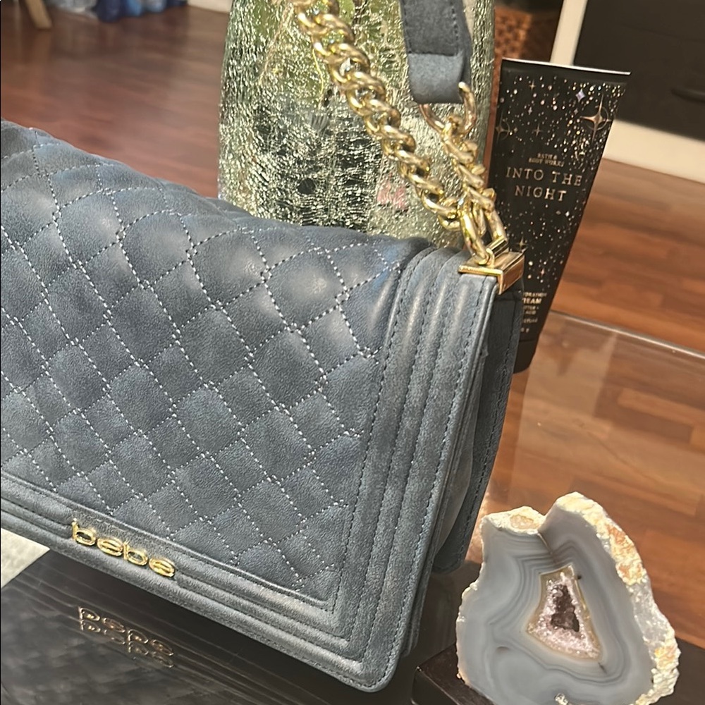 Bebe Quilted Blue Shoulder Bag…SEND OFFERS Pls!! - Picture 3 of 8
